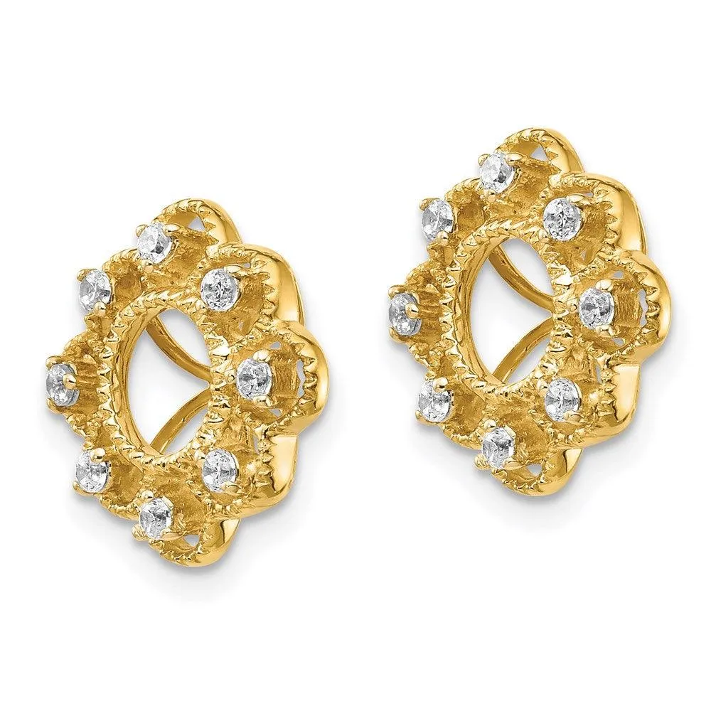 14k Fancy Diamond Earring Jacket