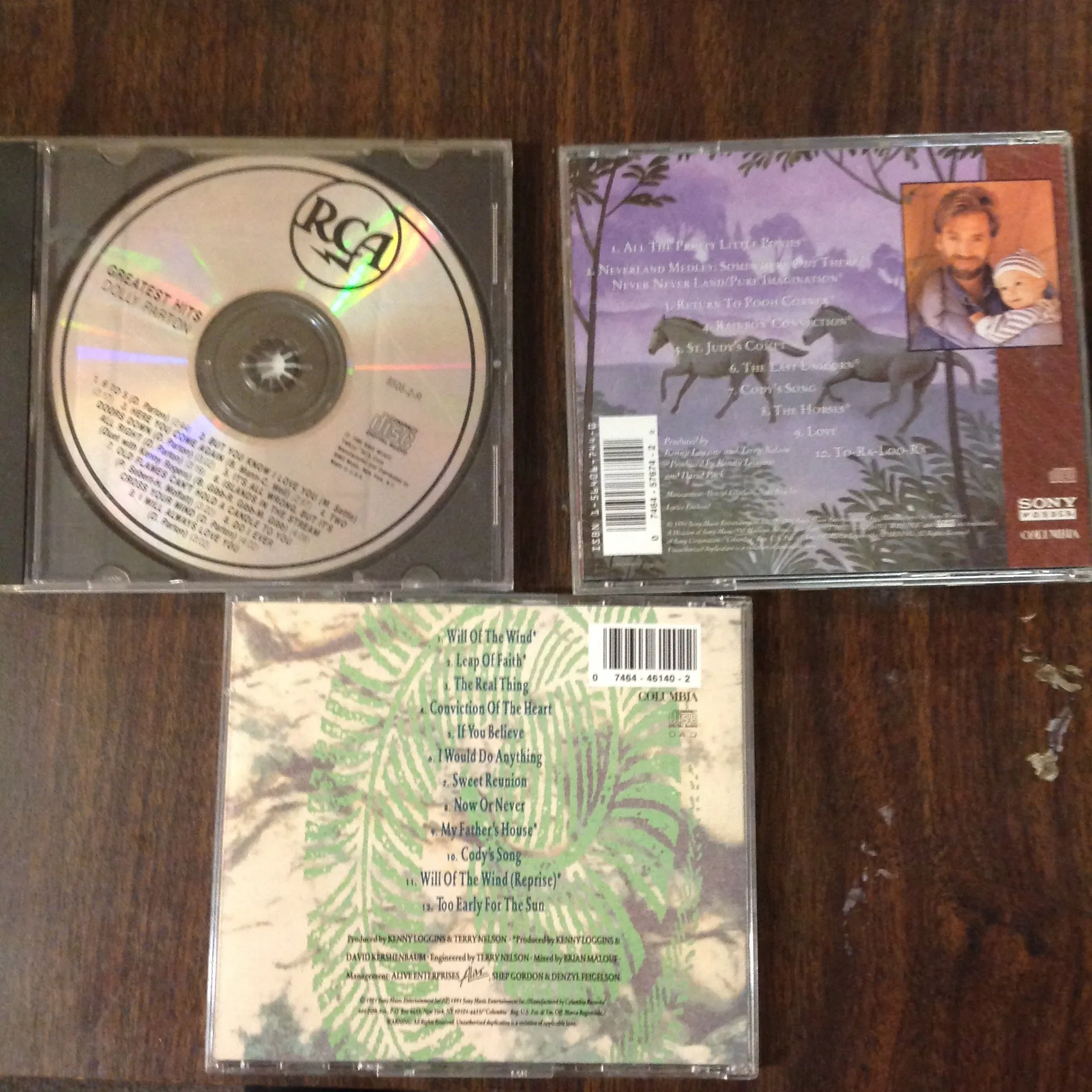 3 Disc BARGAIN SET CDs Kenny Loggins Dolly Parton Country pop Soft Rock Greatest Hits Leap of Faith Return to Pooh Corner