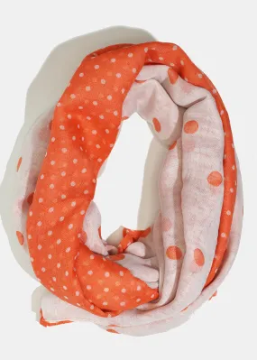 A  Polka Dots Coral Lightweight Scarf