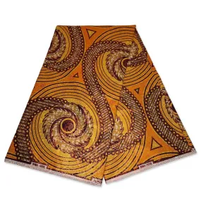 African Wax print fabric Osikani - Yellow GOLD Trails
