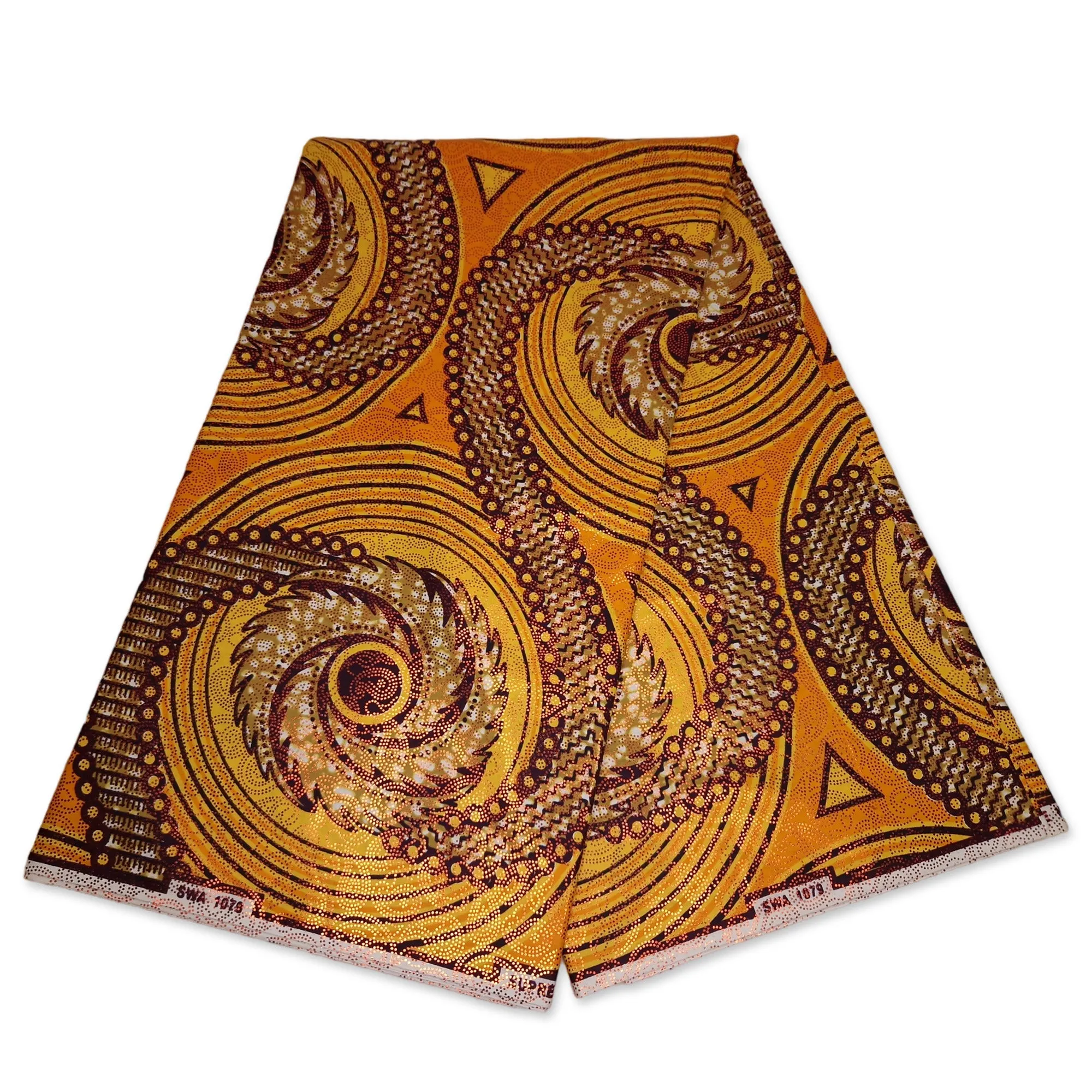 African Wax print fabric Osikani - Yellow GOLD Trails