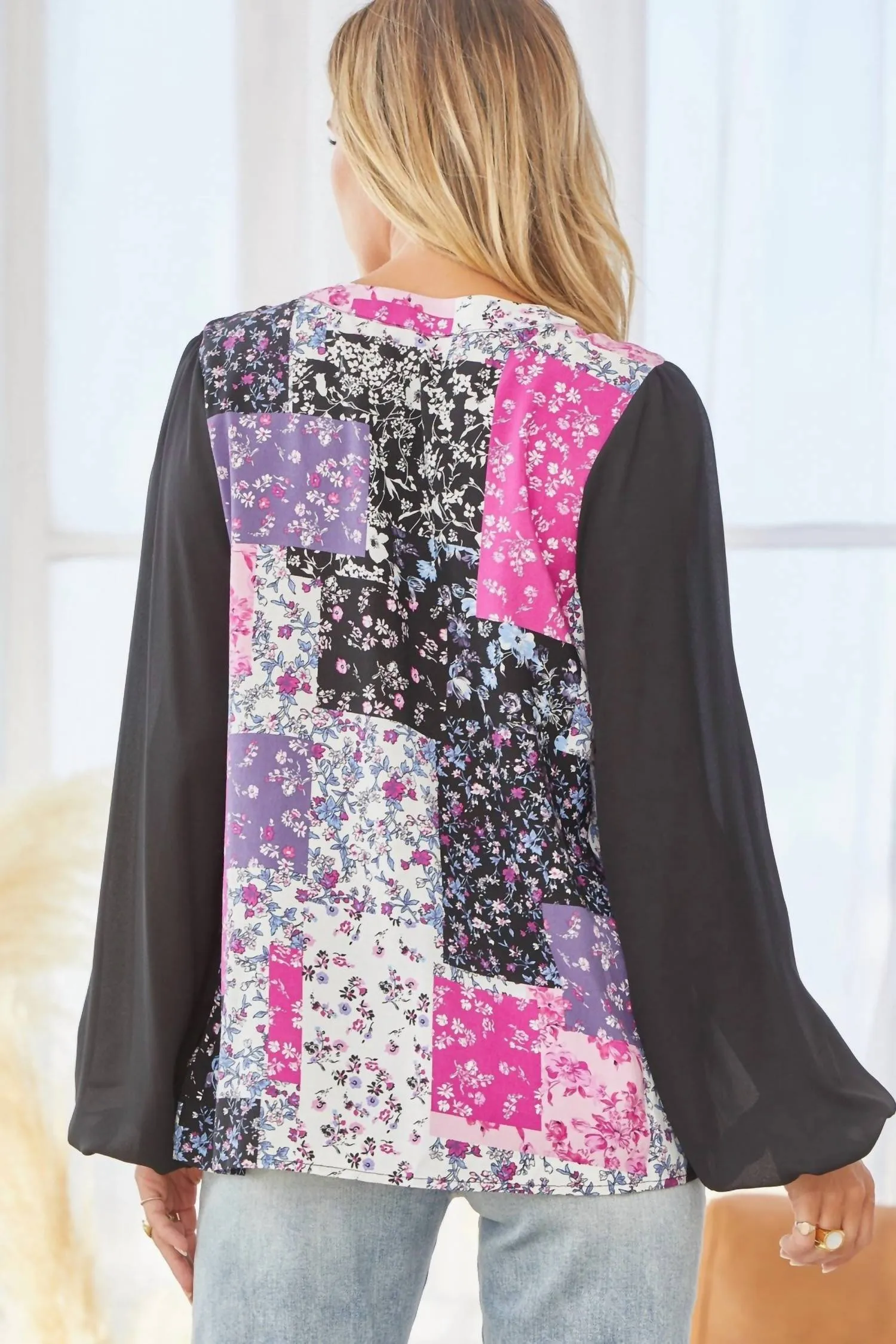 Andree By Unit - Floral Patchwork Blouse
