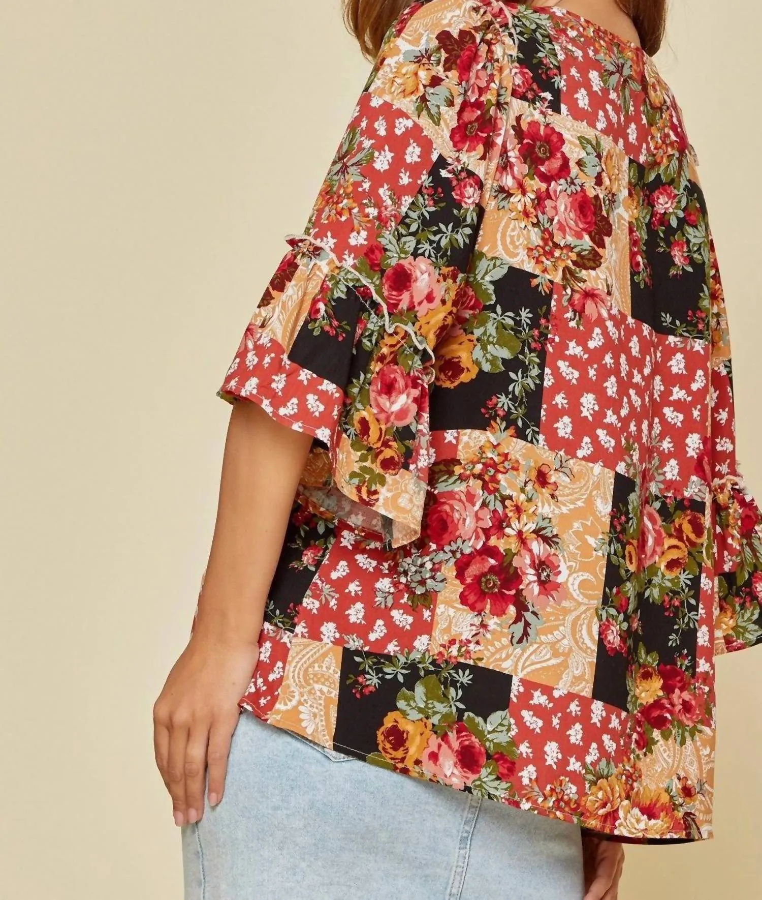 Andree By Unit - Patchwork Floral Blouse