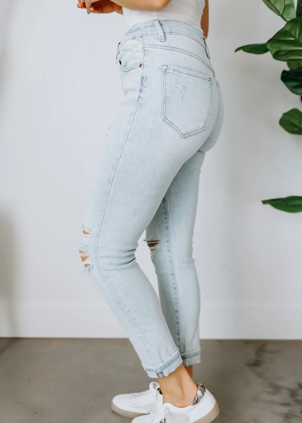 Aria Button Fly Skinny Jean