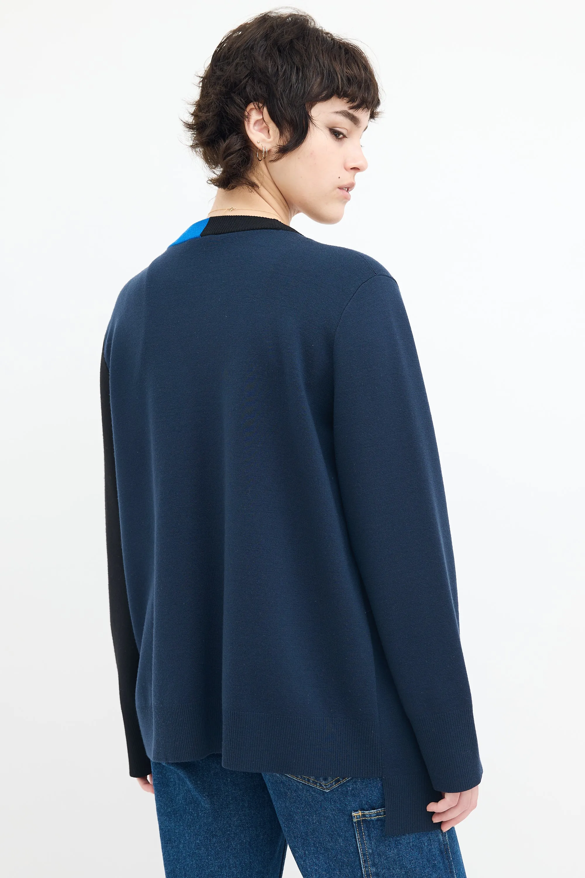Asymmetrical Colour Block Cardigan