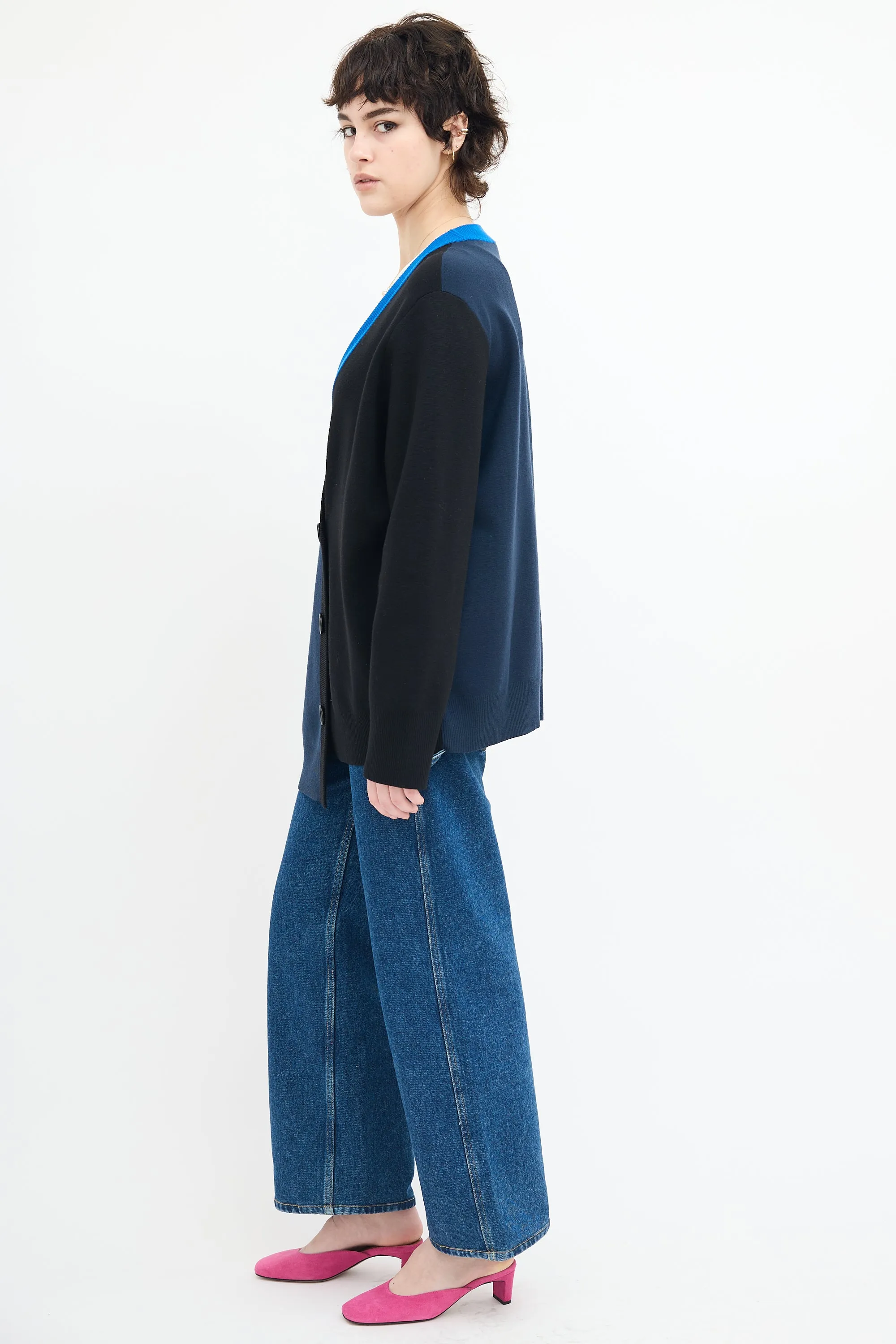 Asymmetrical Colour Block Cardigan