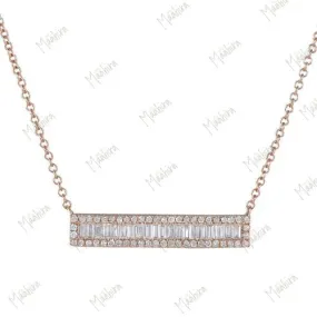 Baguette Bar Necklace 4x22.50mm