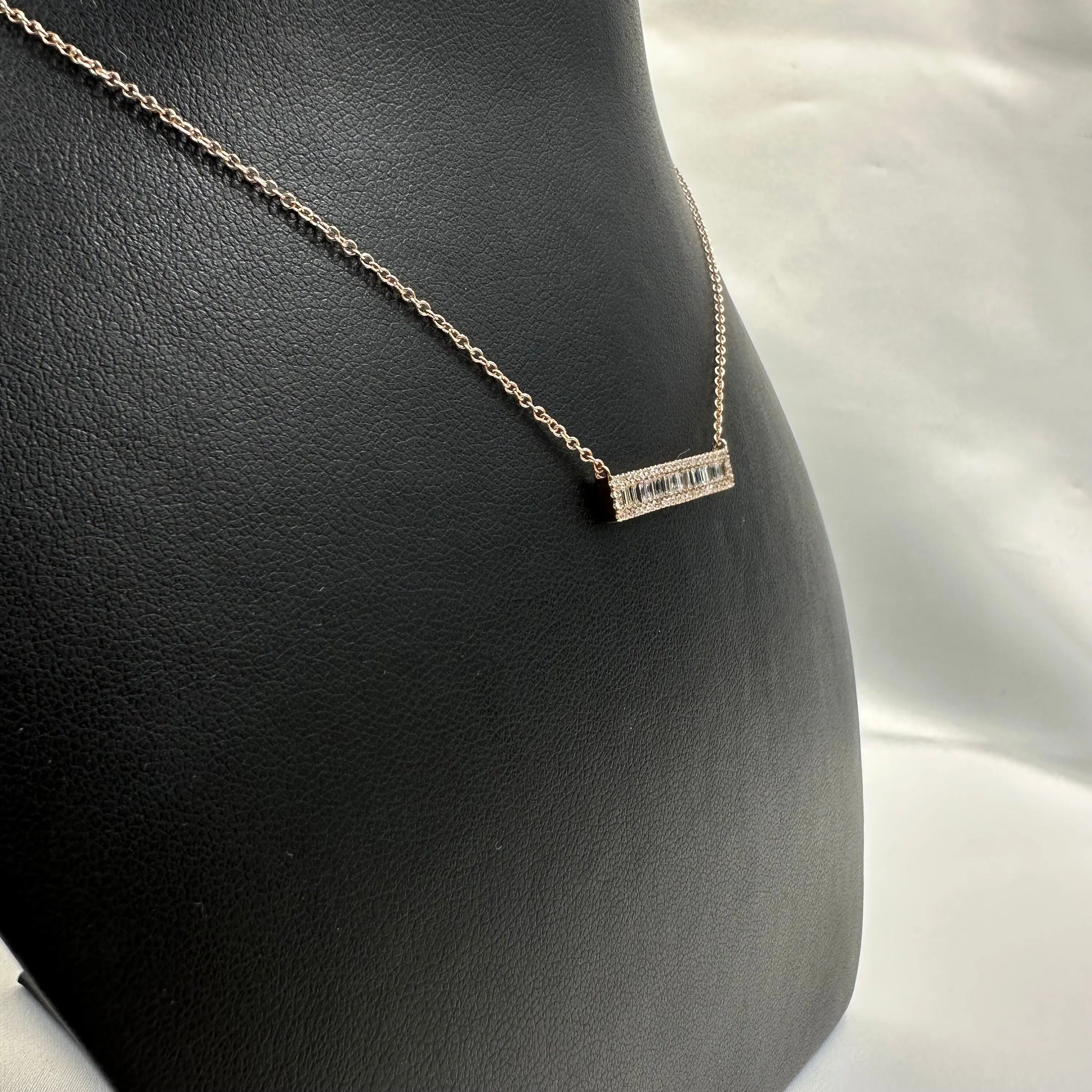Baguette Bar Necklace 4x22.50mm