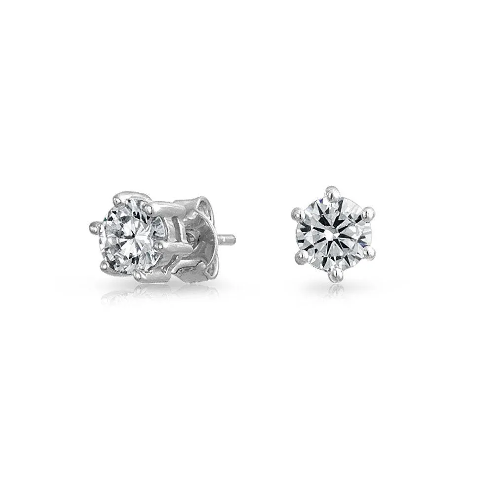 Blue Turquoise Halo CZ Prom Ear Jacket Earrings Silver Plated