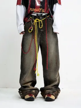 Camouflage Patchwork Straight Jeans【s0000010447】