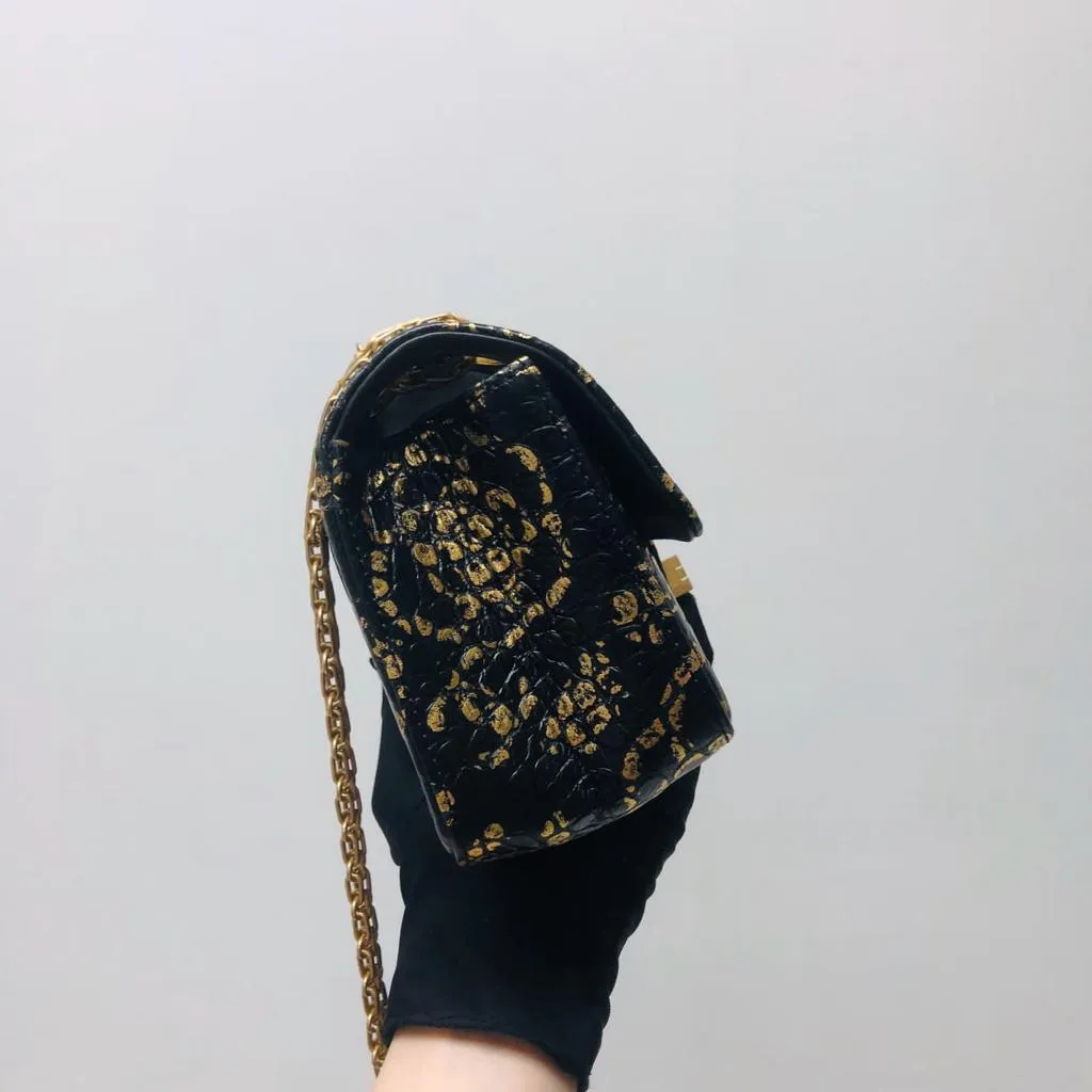 CHANEL 19A Graffiti Croc Embossed Mini 2.55 Reissue
