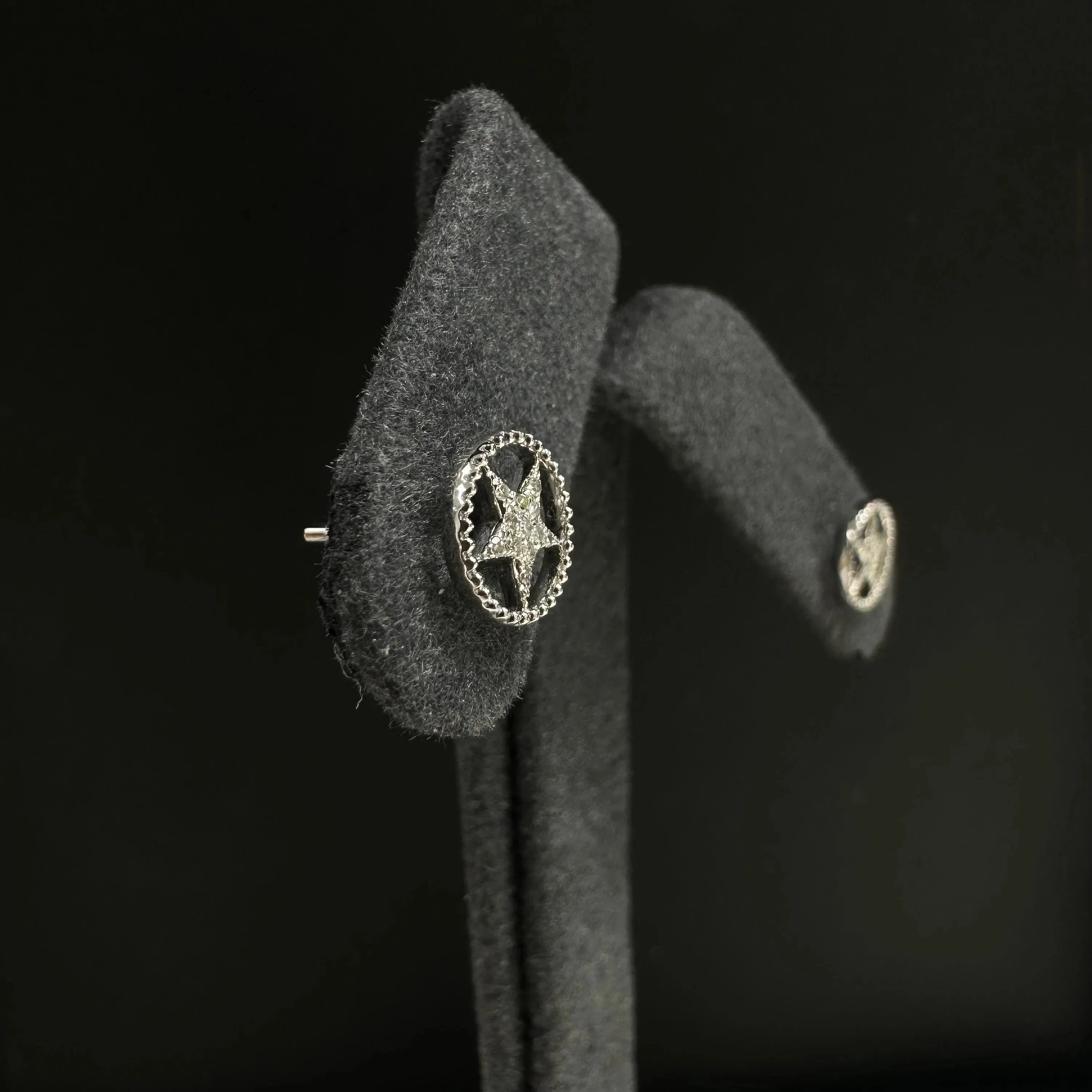 Circled Star Diamond Studs