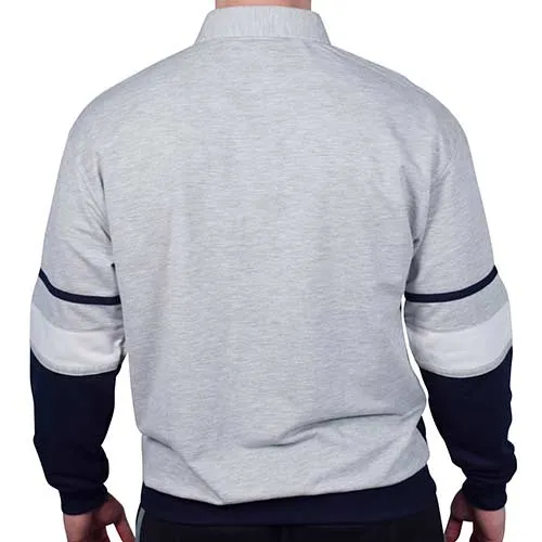 Classics by Palmland Horizontal Stripes Long Sleeve Banded Bottom Shirt Big and Tall 6094-736 Grey