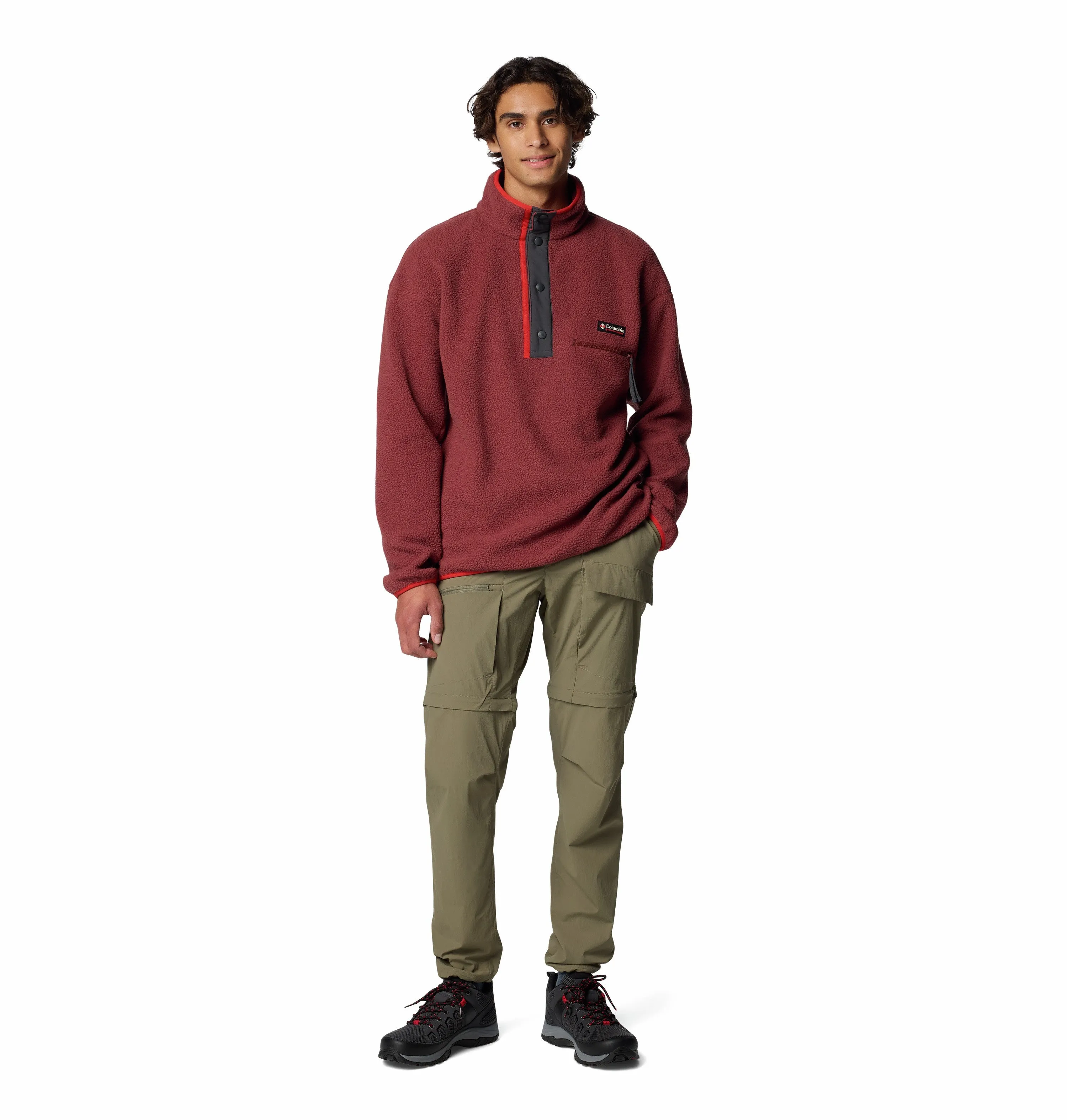 Columbia Mens Helvetia II Regular Fit Half Snap Fleece-SPICE