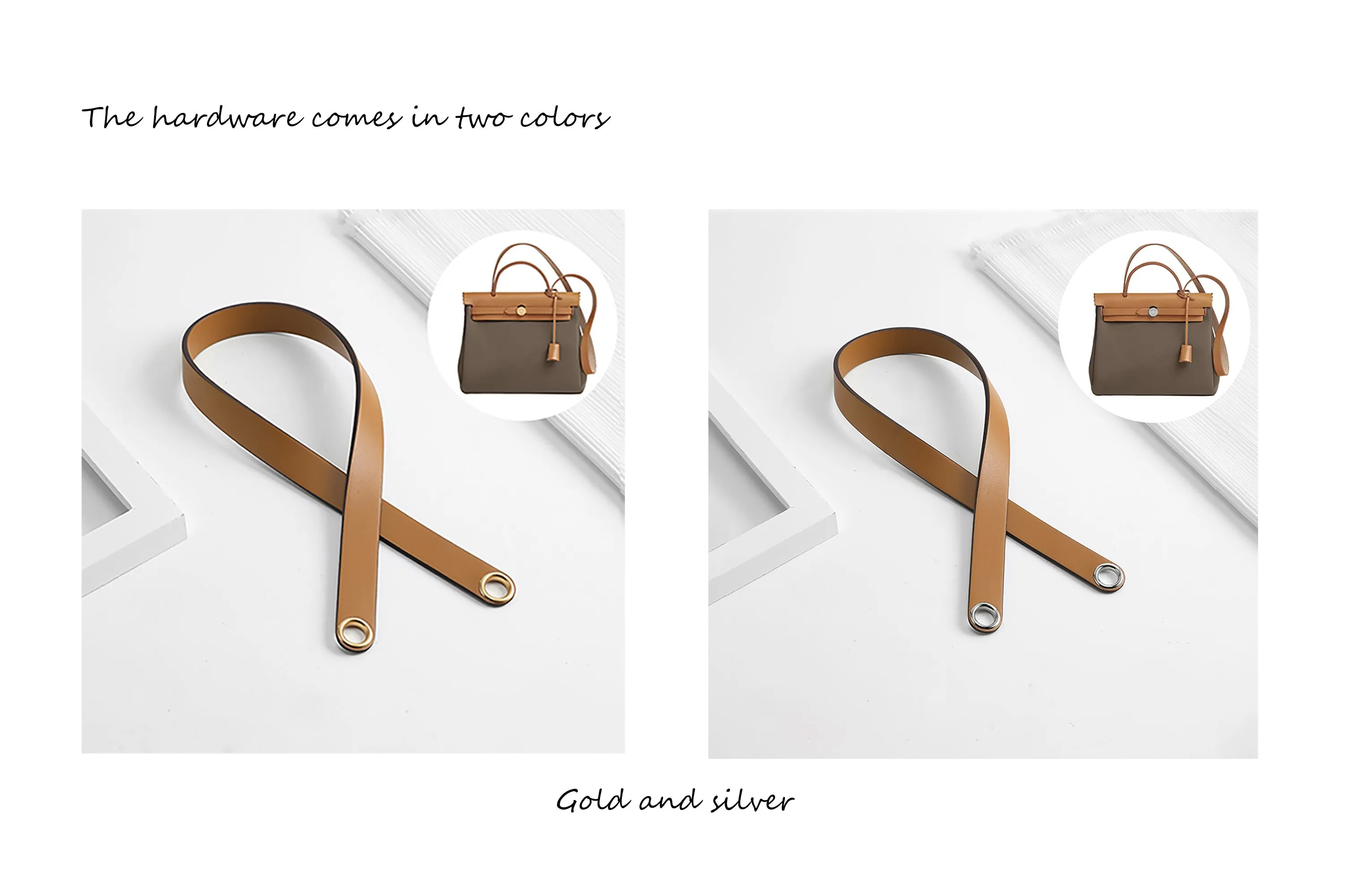 Custom Handmade Short Leather Wide Strap Accessory for Herbag – Shoulder Strap Replacement