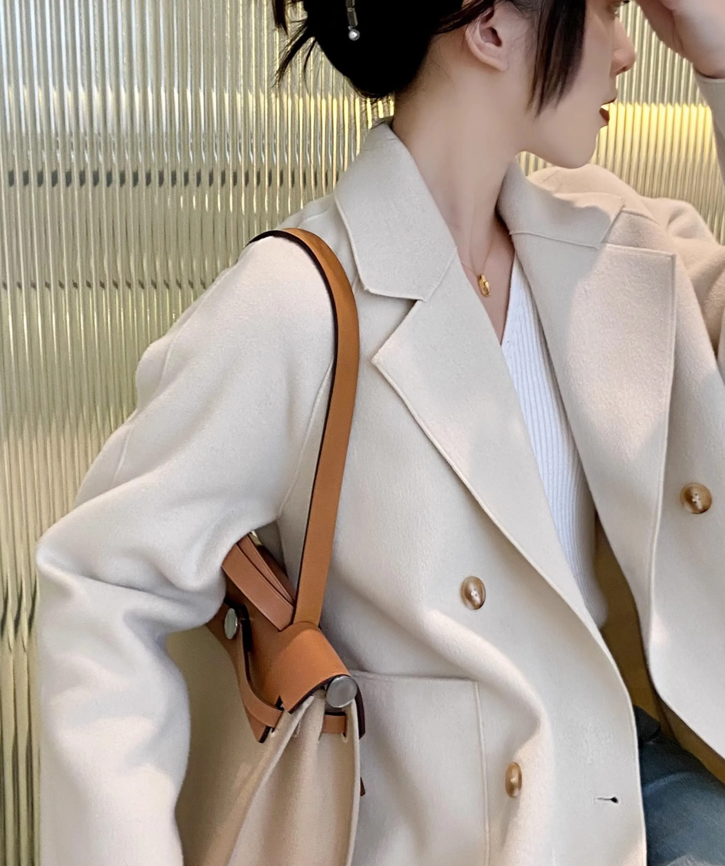 Custom Handmade Short Leather Wide Strap Accessory for Herbag – Shoulder Strap Replacement