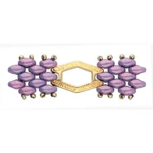 Cymbal™ Alado Superduo Connector Beads, 15.7 x 9.4 mm - Antique Brass Plated, 24K Gold Plated or Antique Silver Plated - 2 Connectors