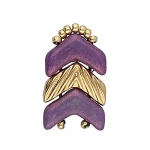 Cymbal™ Avessalos Chevron Bead Substitutes™, 7.3 x 11.2 mm - Antique Brass Plated, 24K Gold Plated, Rose Gold Plated or Antique Silver Plated - 2 Pieces