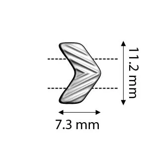 Cymbal™ Avessalos Chevron Bead Substitutes™, 7.3 x 11.2 mm - Antique Brass Plated, 24K Gold Plated, Rose Gold Plated or Antique Silver Plated - 2 Pieces