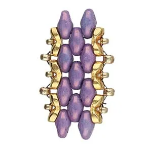 Cymbal™ Kaparia Superduo Side Beads™, 5.4 x 3.3 mm - Antique Brass Plated, 24K Gold Plated or Antique Silver Plated - 2 Beads