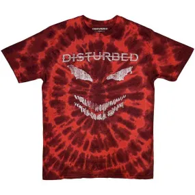 Disturbed "Scary Face" Red Dip Dye T shirt