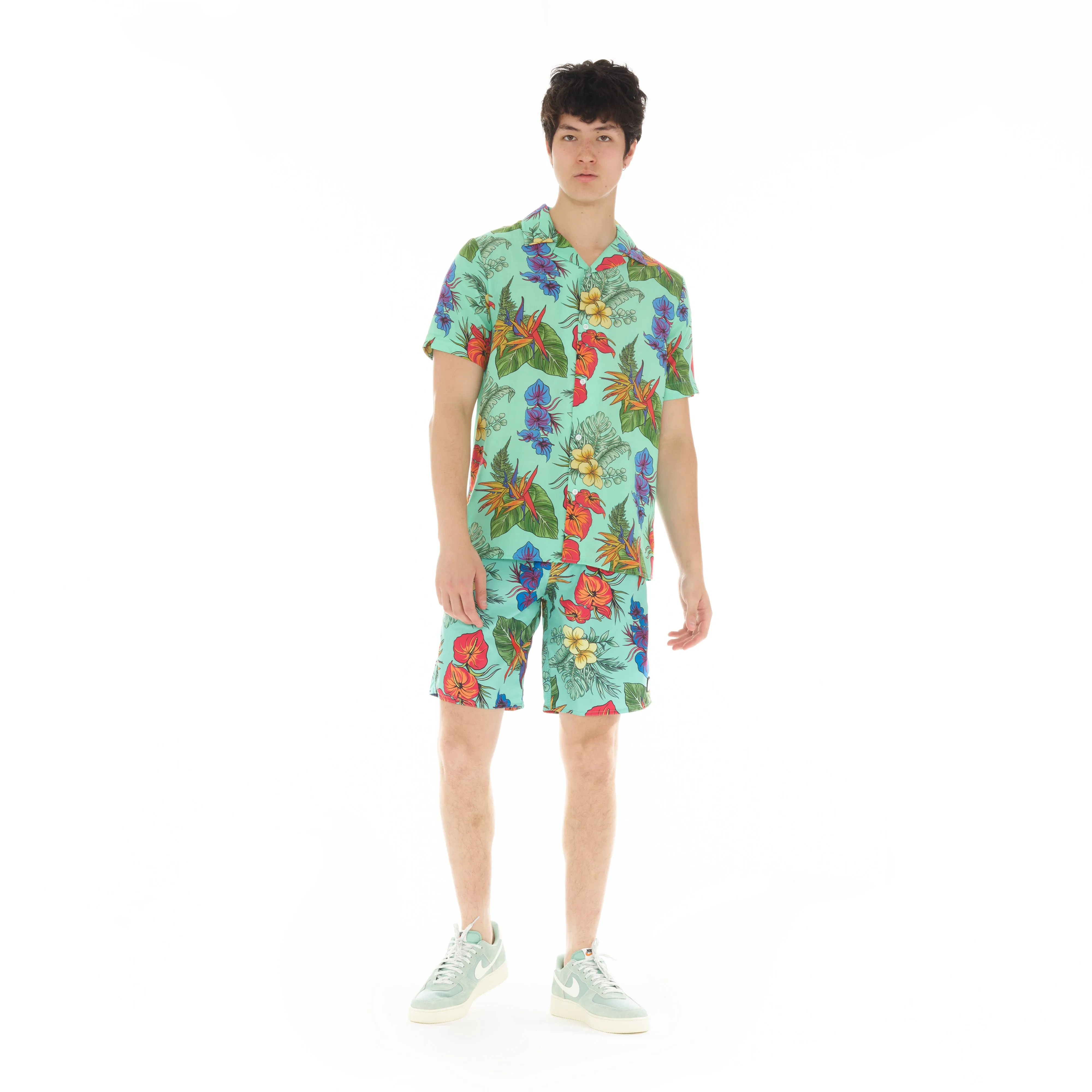 ELASTIC WAIST SWIMSUIT IN HAWAIIAN FLOWER