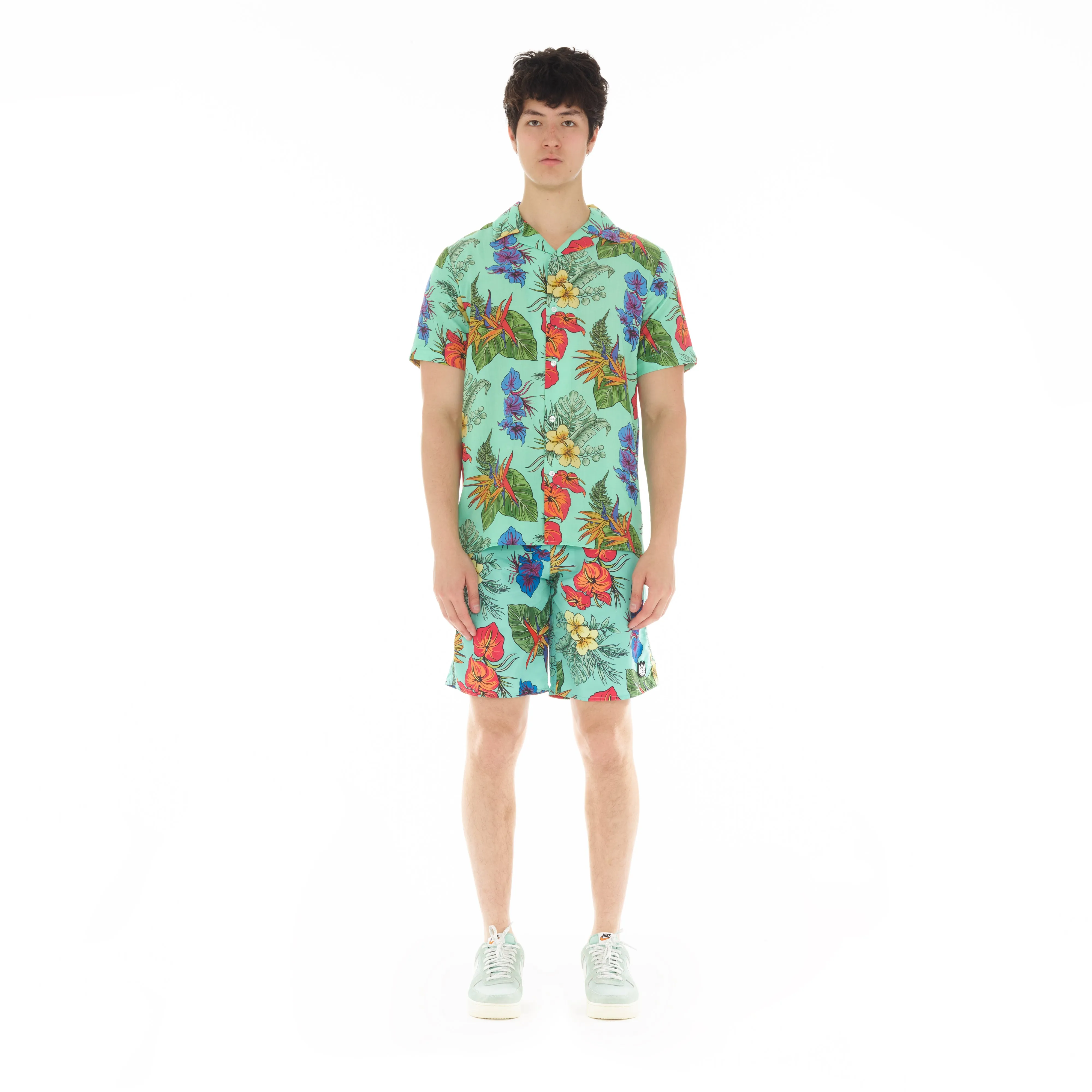 ELASTIC WAIST SWIMSUIT IN HAWAIIAN FLOWER