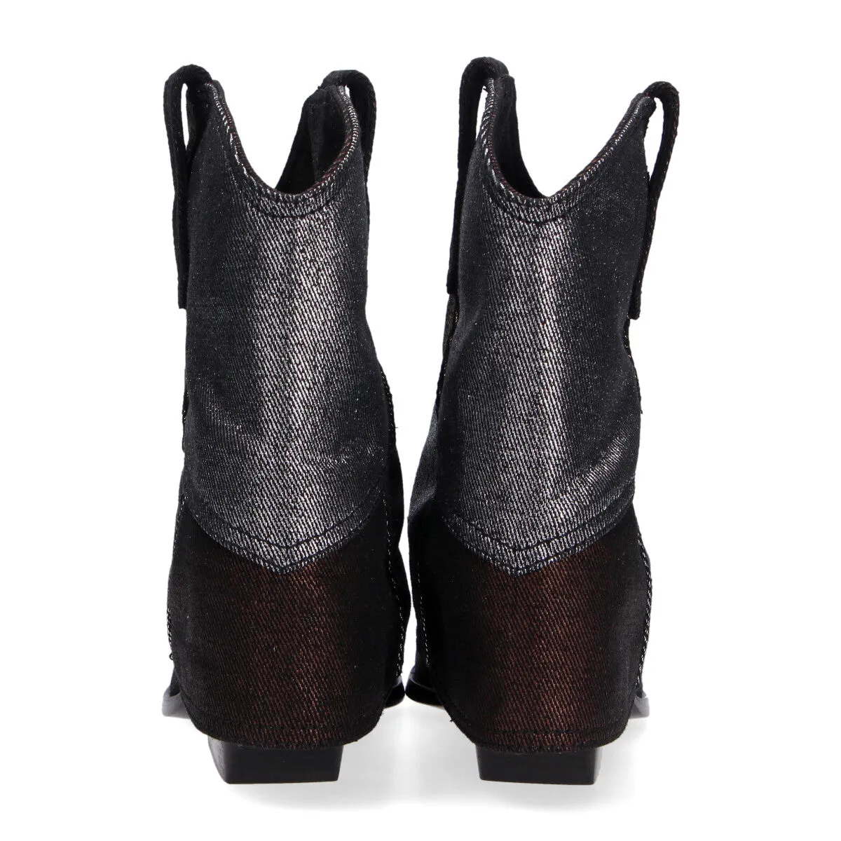 Elena Iachi texano in patchwork di jeans laminato