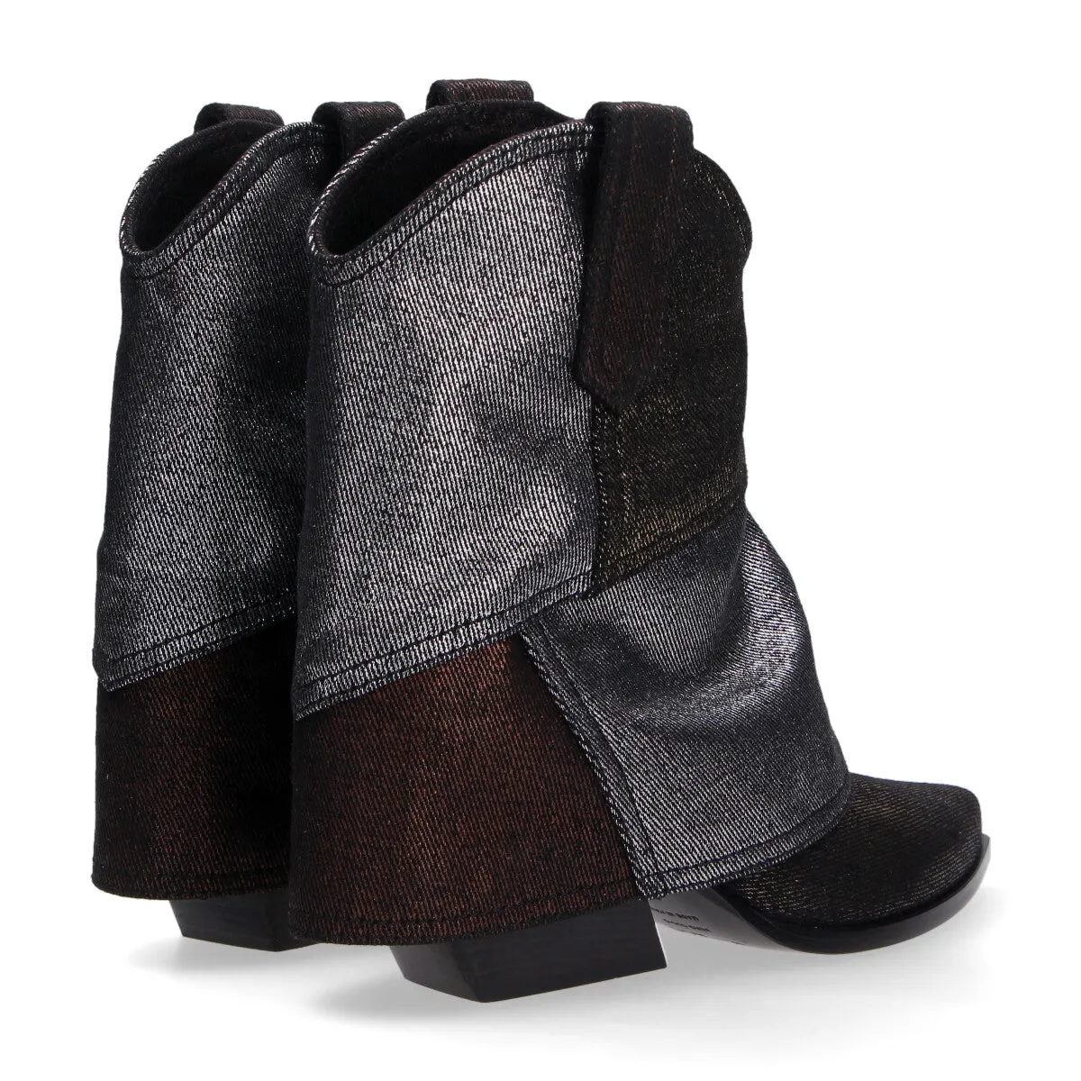 Elena Iachi texano in patchwork di jeans laminato