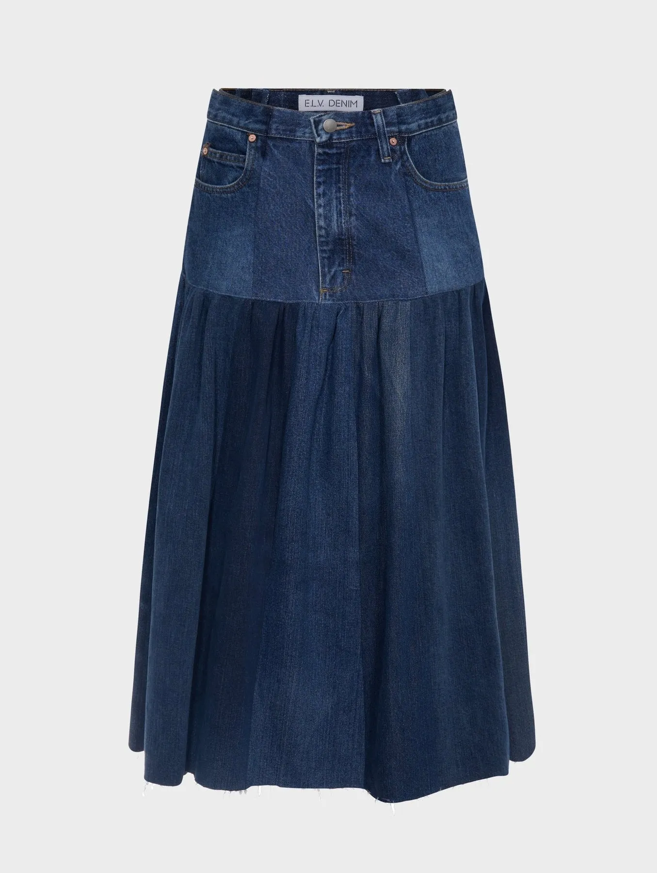 E.L.V. Denim | Harvard Denim Skirt | Dark Blue