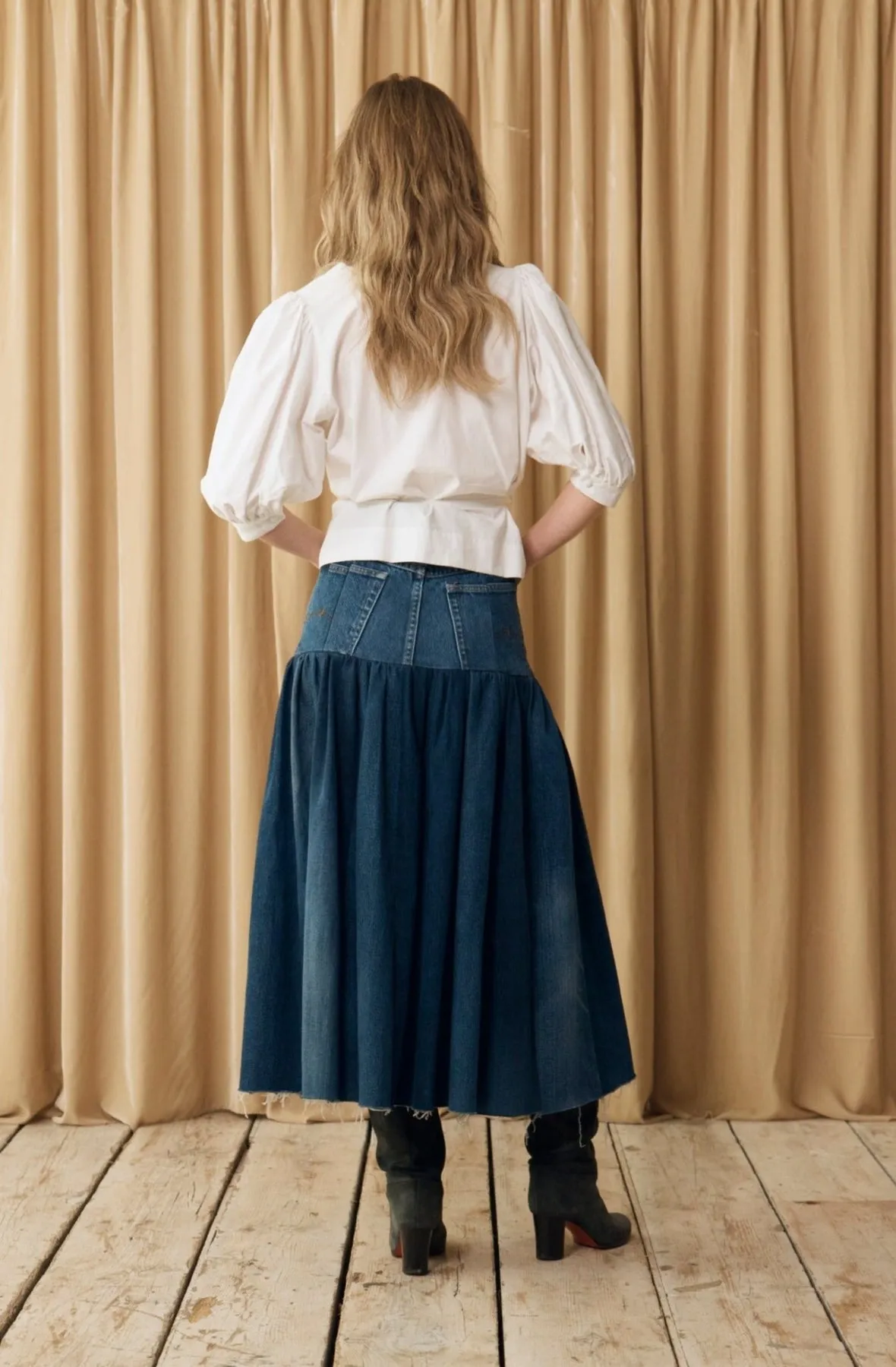 E.L.V. Denim | Harvard Denim Skirt | Dark Blue