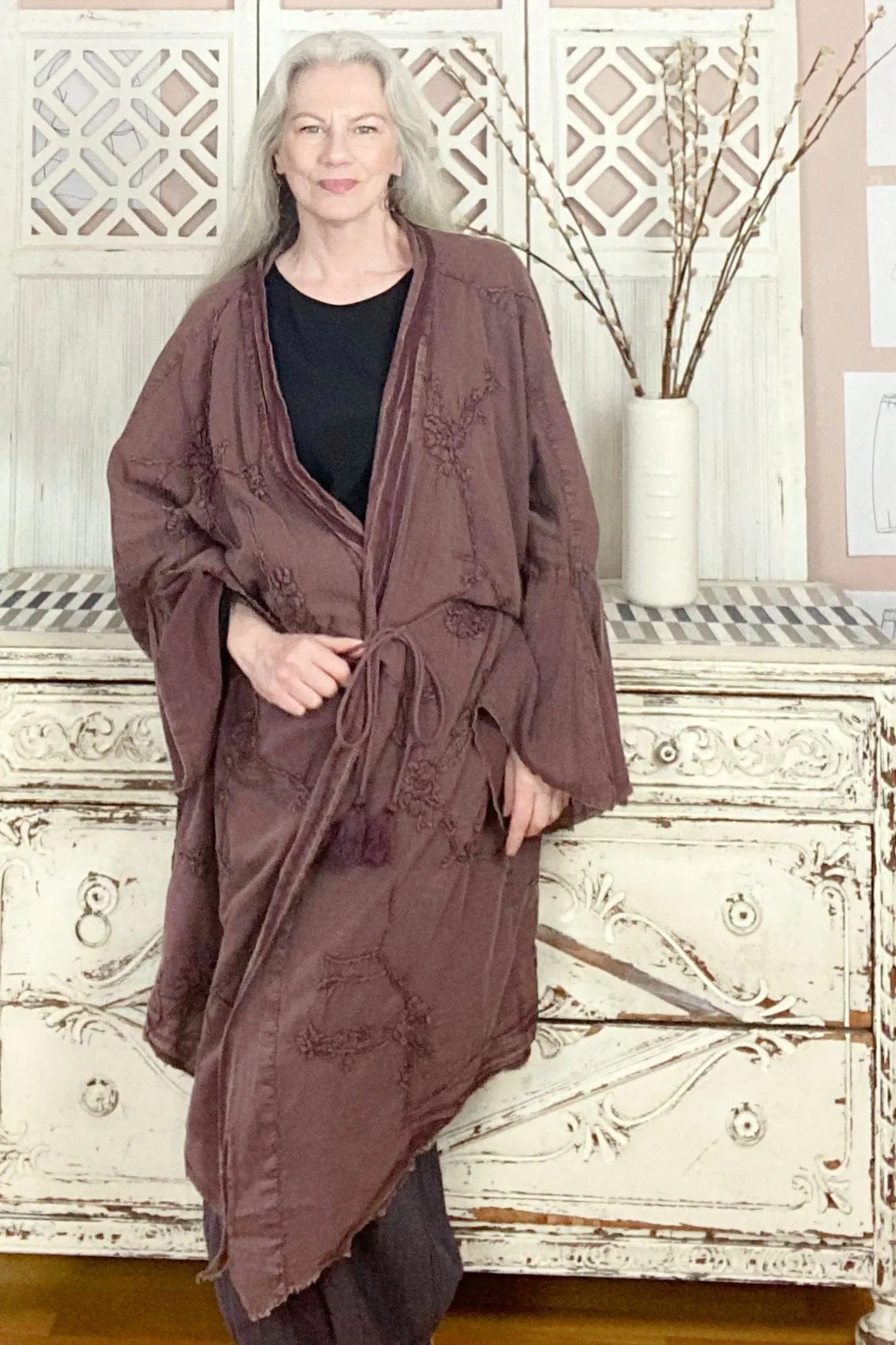 Embroidered Long Jacket