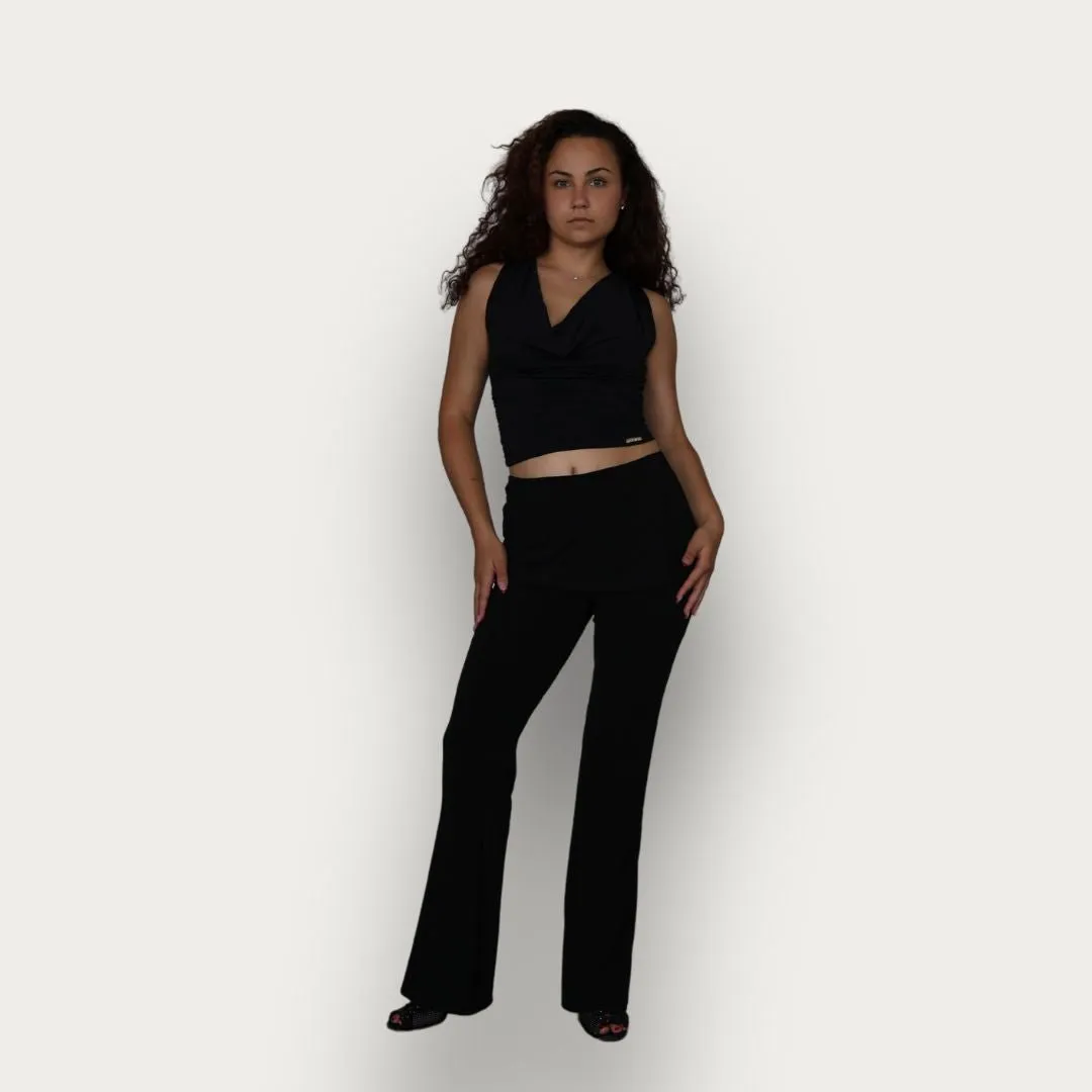 Flared Pants with Back Flap