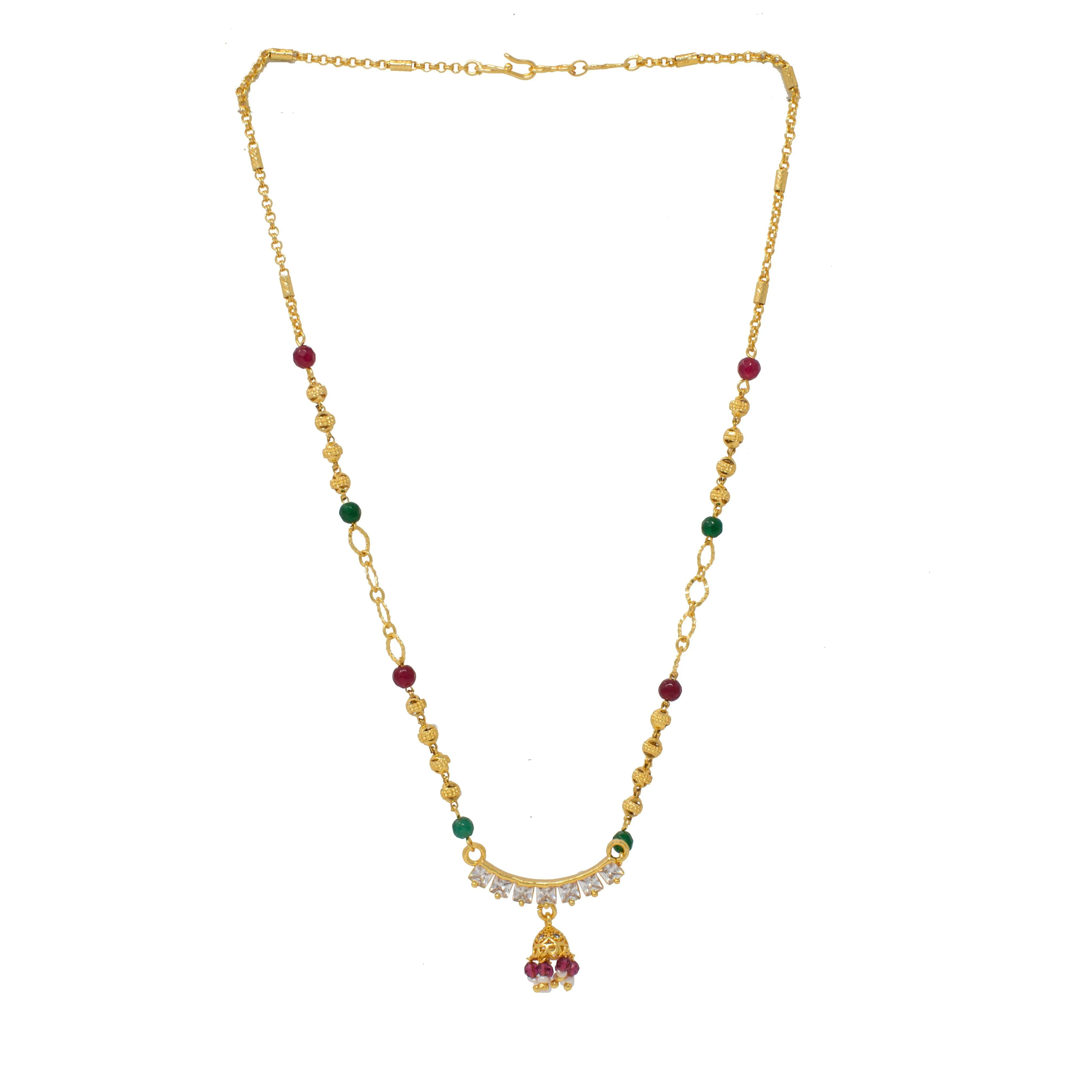 Gilded Chains: Multi-Hued Necklace Set