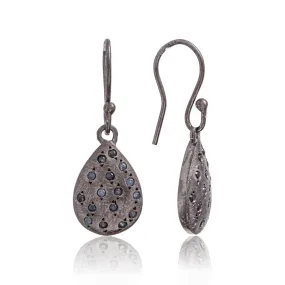 Hematite Sapphire Studs Teardrop Earring