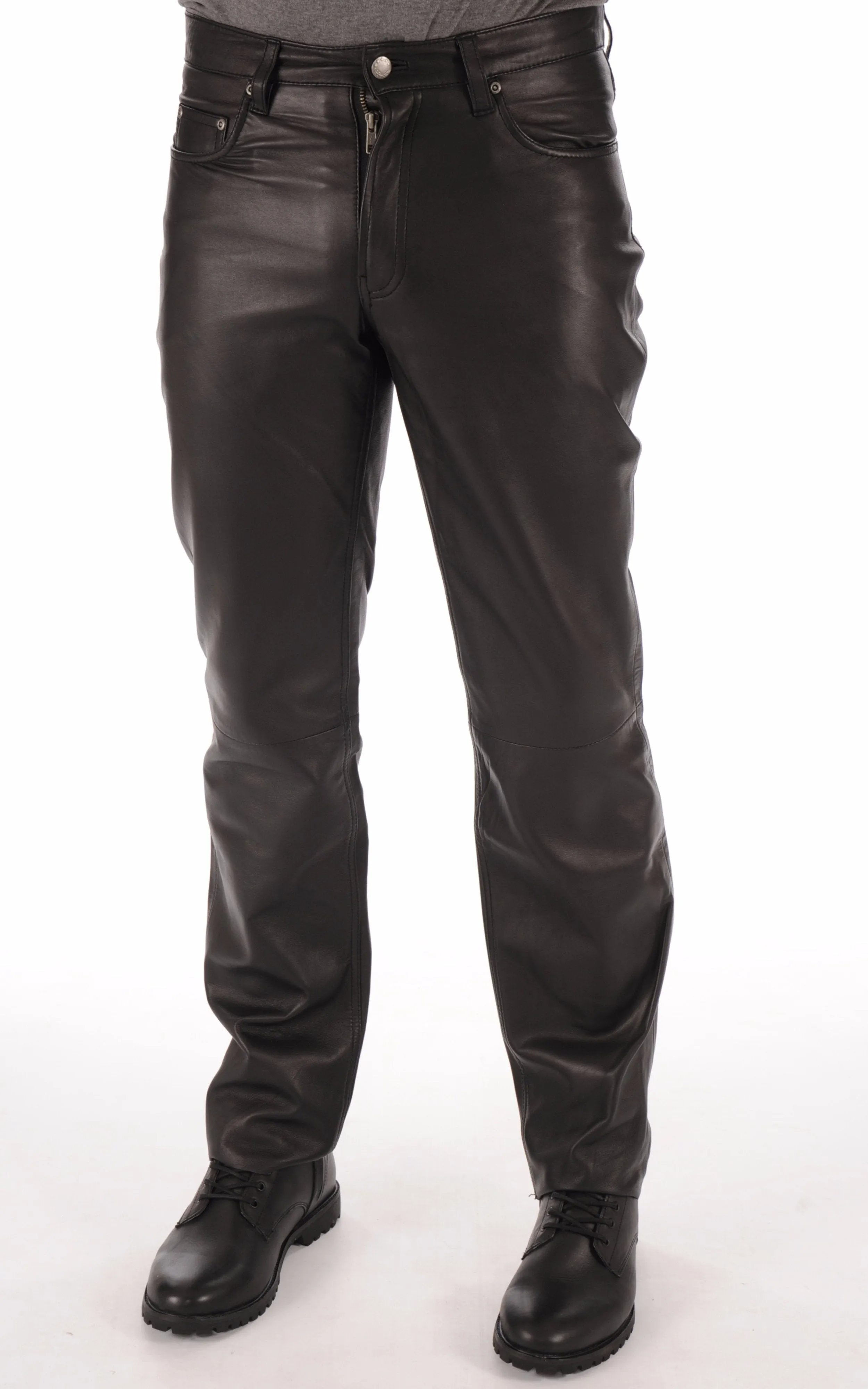 Jad Mens Leather Pants | Black