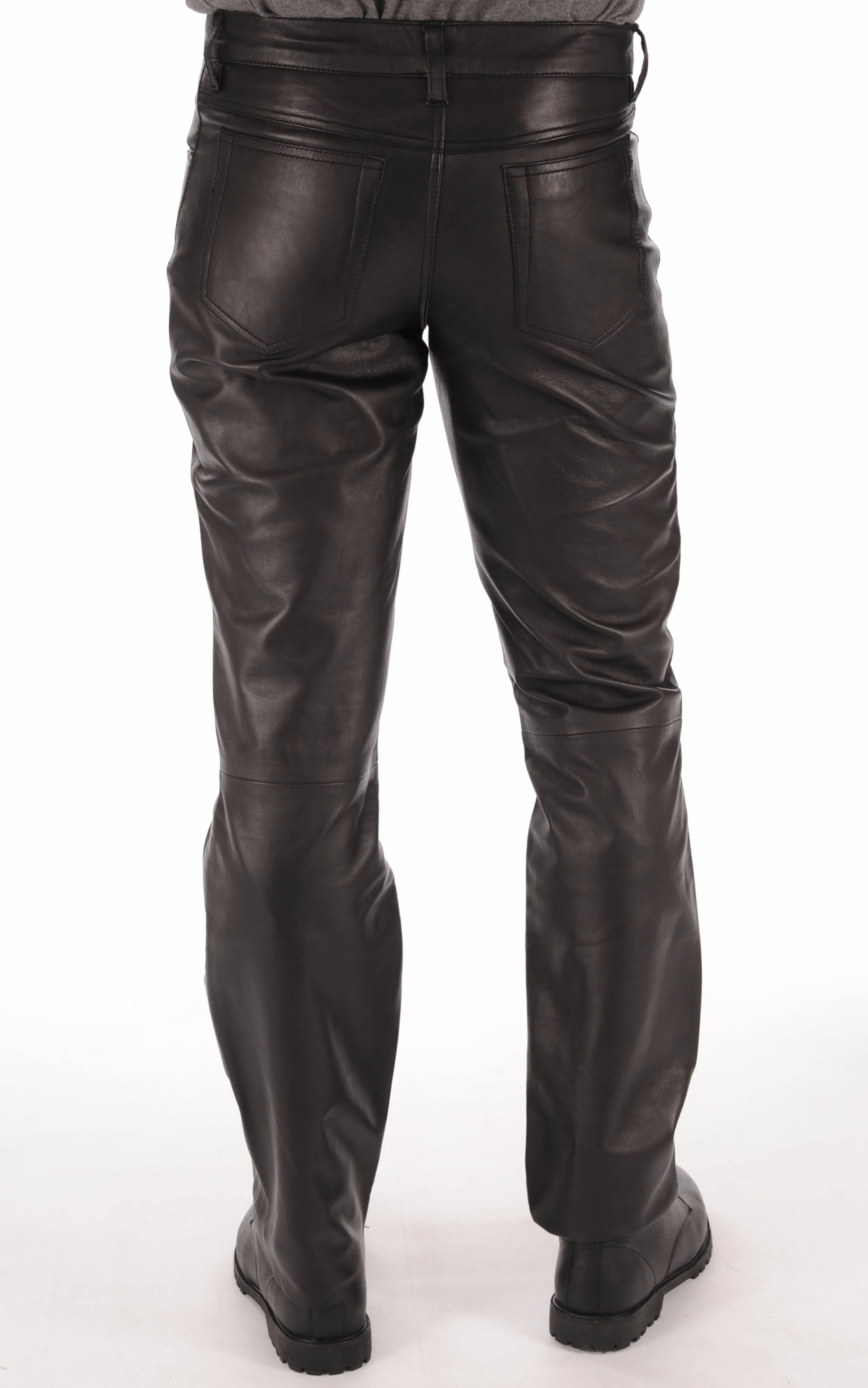 Jad Mens Leather Pants | Black