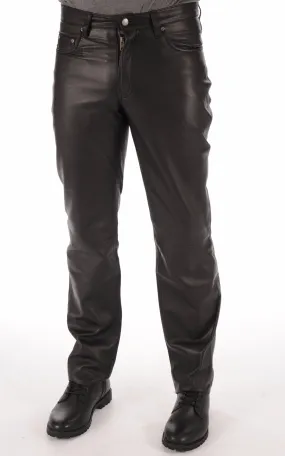 Jad Mens Leather Pants | Black