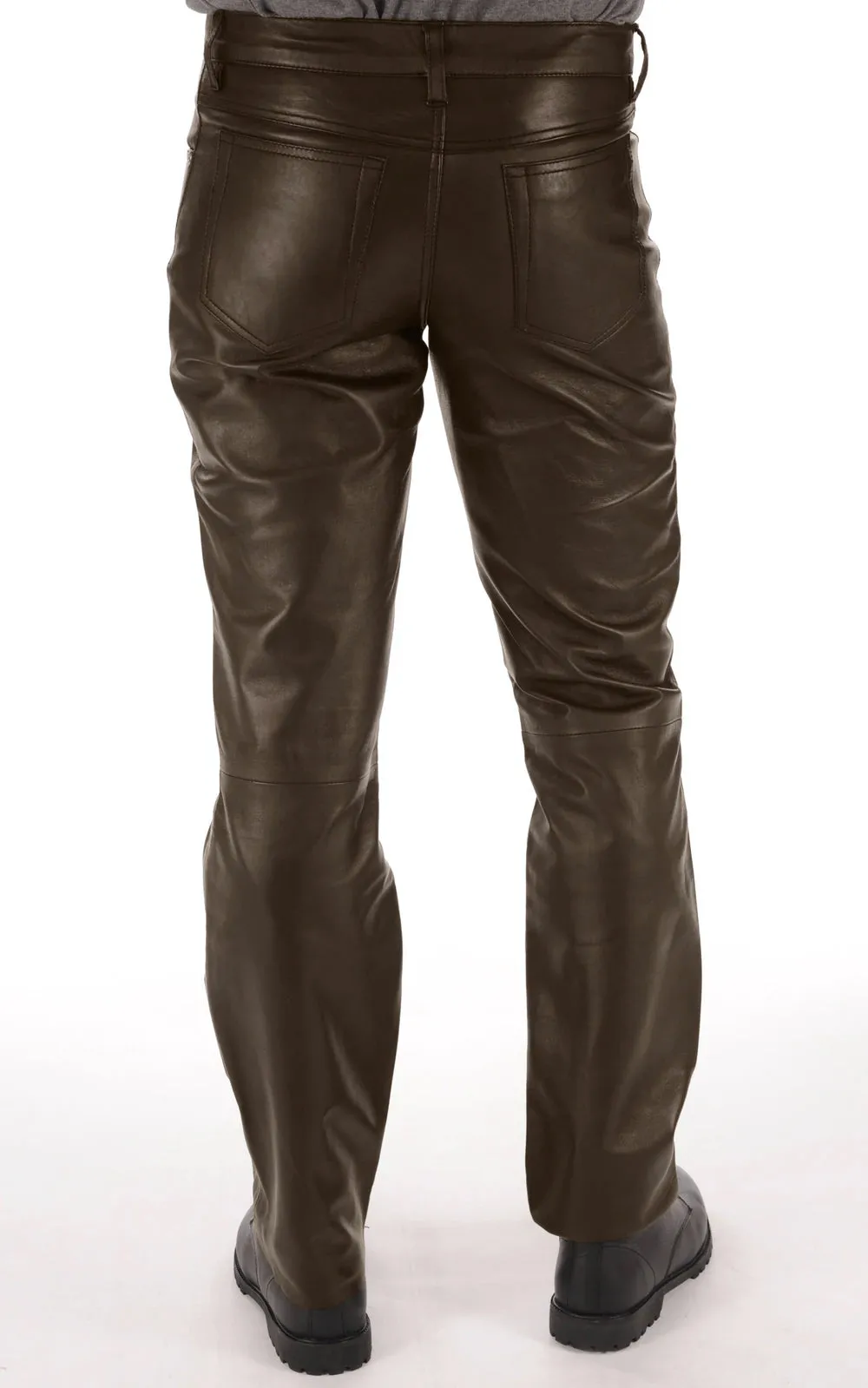Jad Mens Leather Pants | Brown