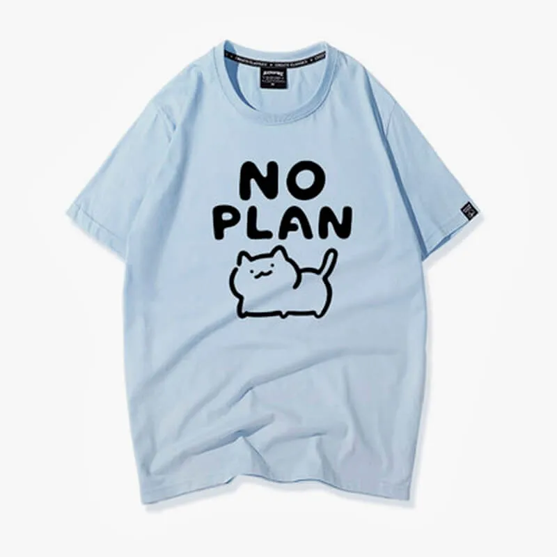 Kawaii Cat No Plan Cute T-Shirt