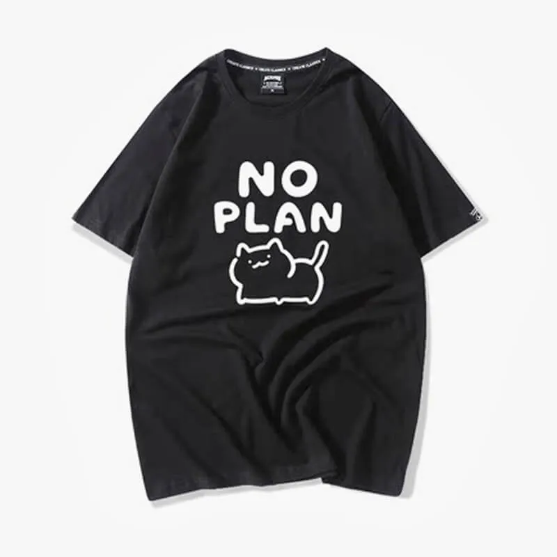 Kawaii Cat No Plan Cute T-Shirt