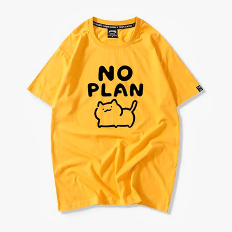 Kawaii Cat No Plan Cute T-Shirt