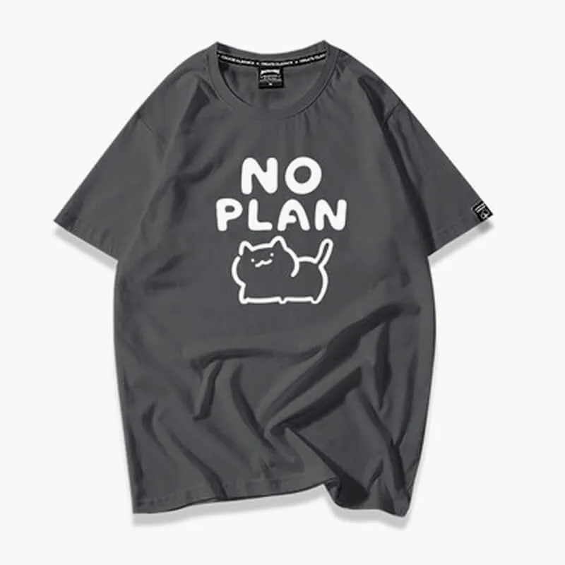 Kawaii Cat No Plan Cute T-Shirt
