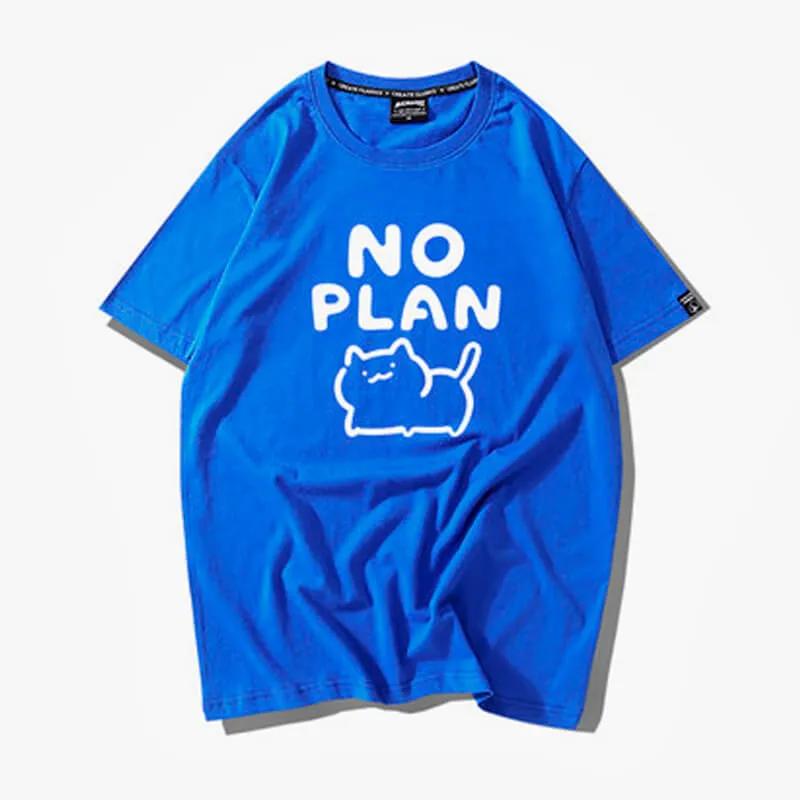 Kawaii Cat No Plan Cute T-Shirt