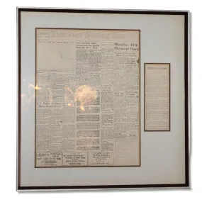 Lawrence MA Sunday Sun 1966 Newspaper Print Plate Matrix Mat Framed  Front Page