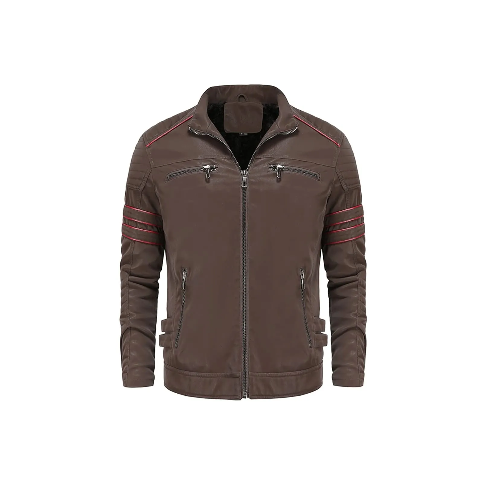 Men Leather Motorcycle Biker Jacket   TZ1108