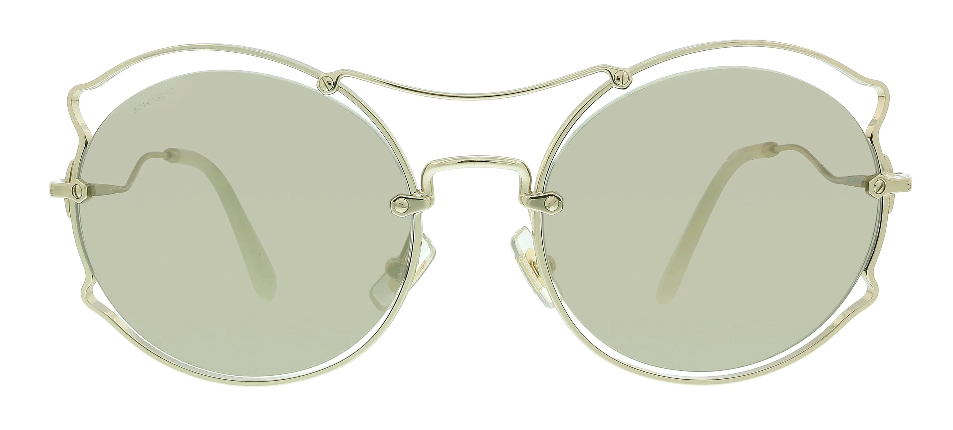 Miu Miu 0MU 50SS ZVN1C0 Pale Gold Irregular Sunglasses