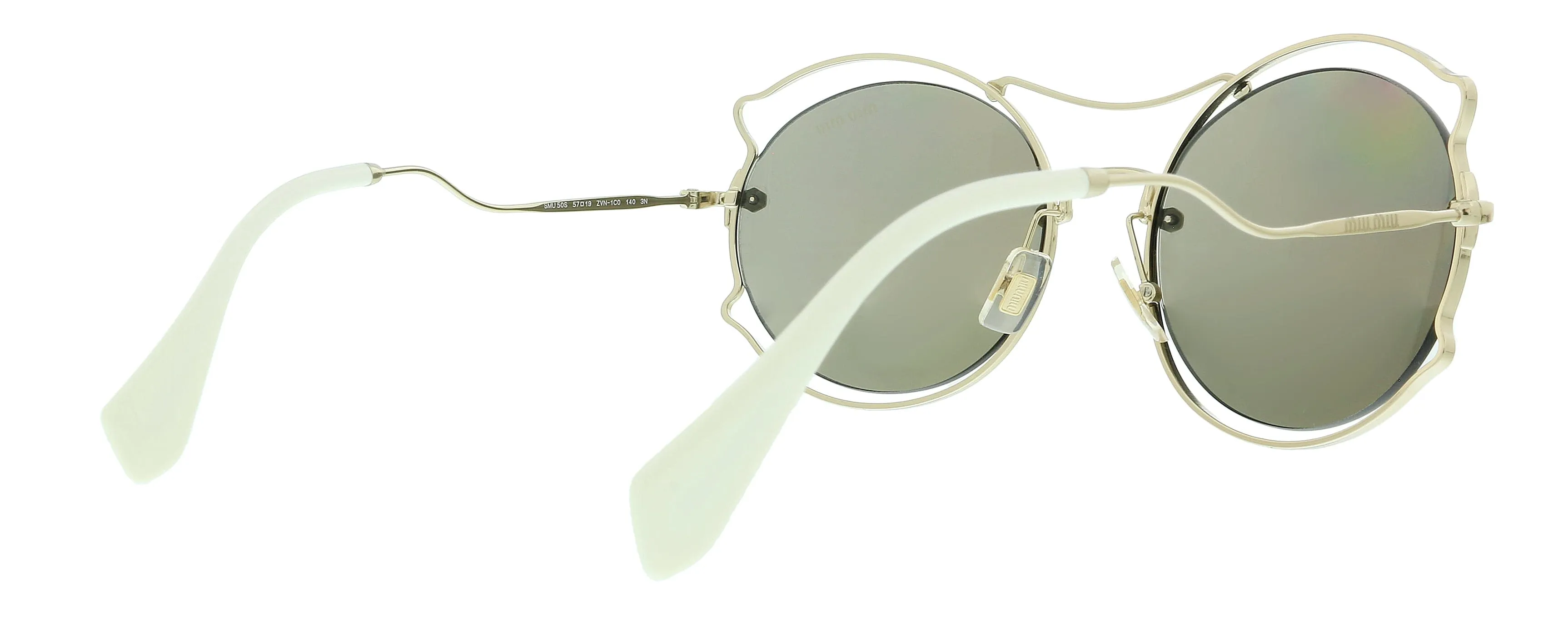 Miu Miu 0MU 50SS ZVN1C0 Pale Gold Irregular Sunglasses