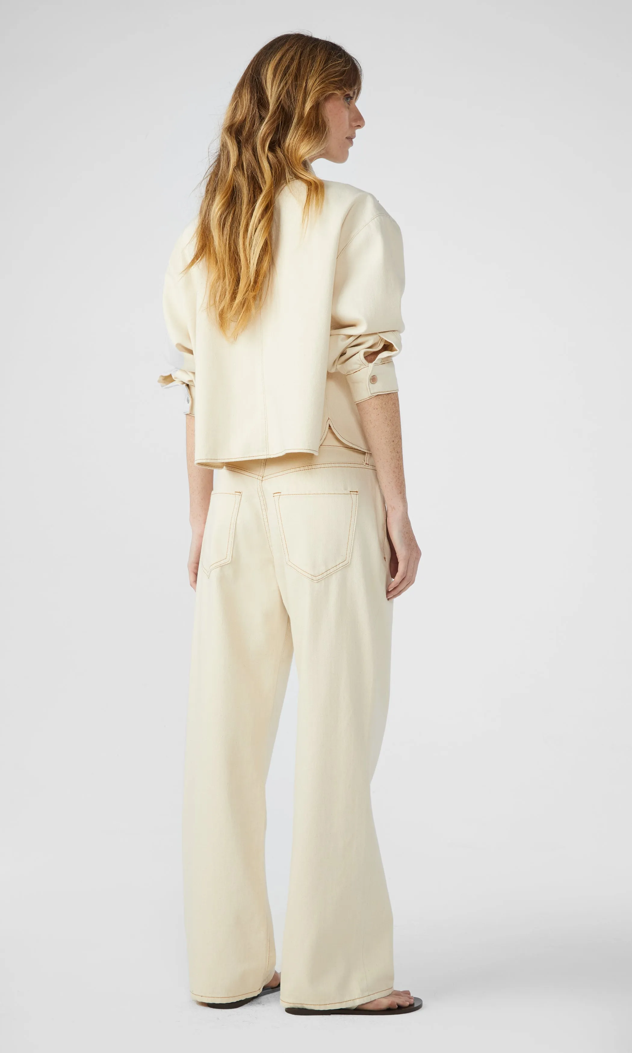 Ms. Castro Cropped Oversized Shirt - Off White