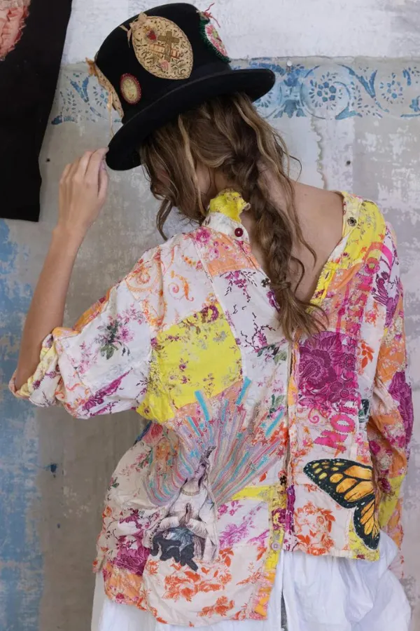 PATCHWORK ARTIST WORKSHIRT - TOP 1418